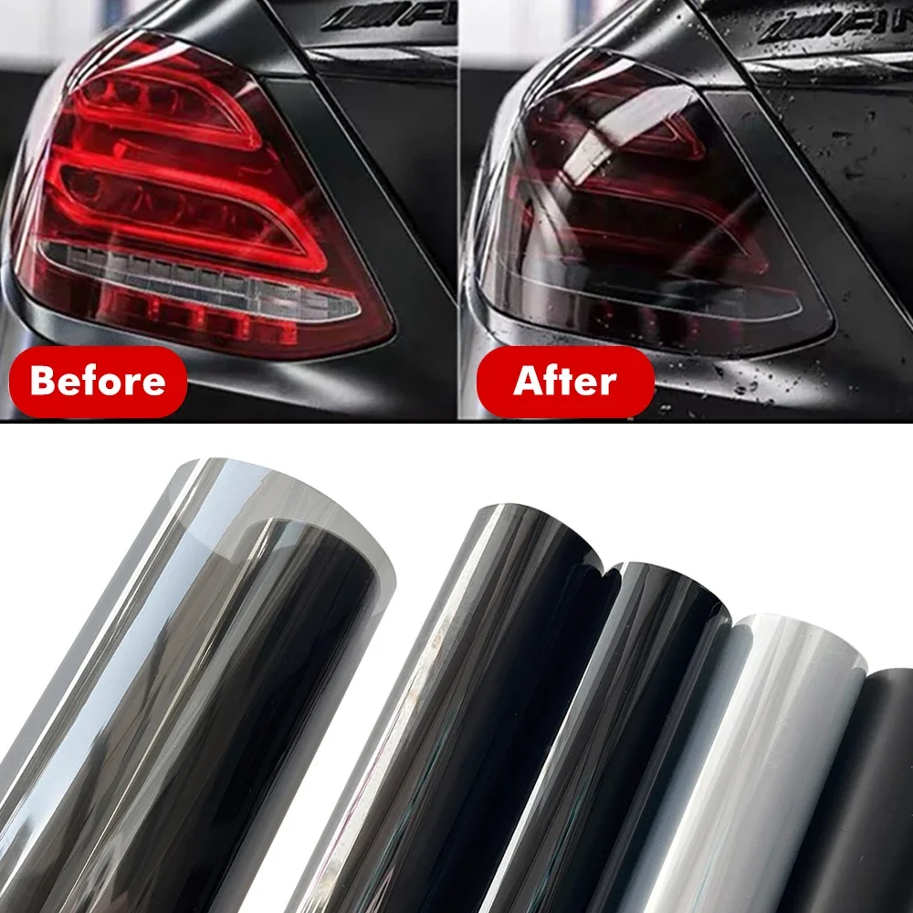 Gloss Transparent Light Black Smoke PVC Film Tint Headlight Taillight Wrap Cover Film Foil Sticker Cover Armored Film