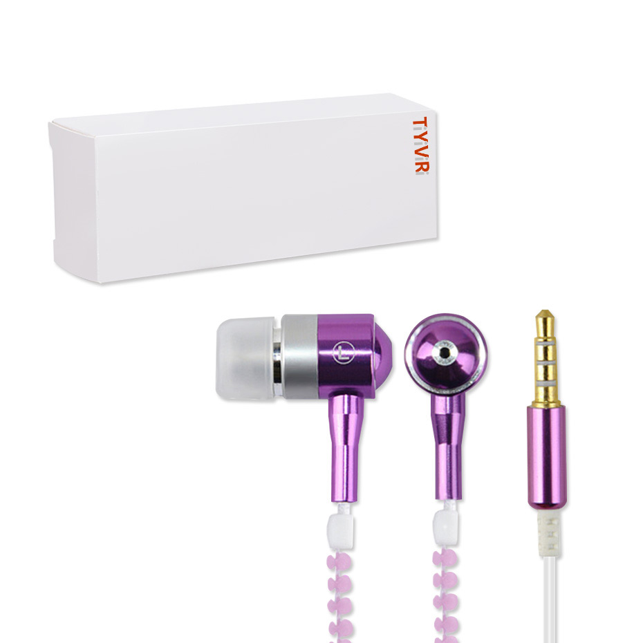 Glow Headphones Glow in the Dark Zipper Earphones