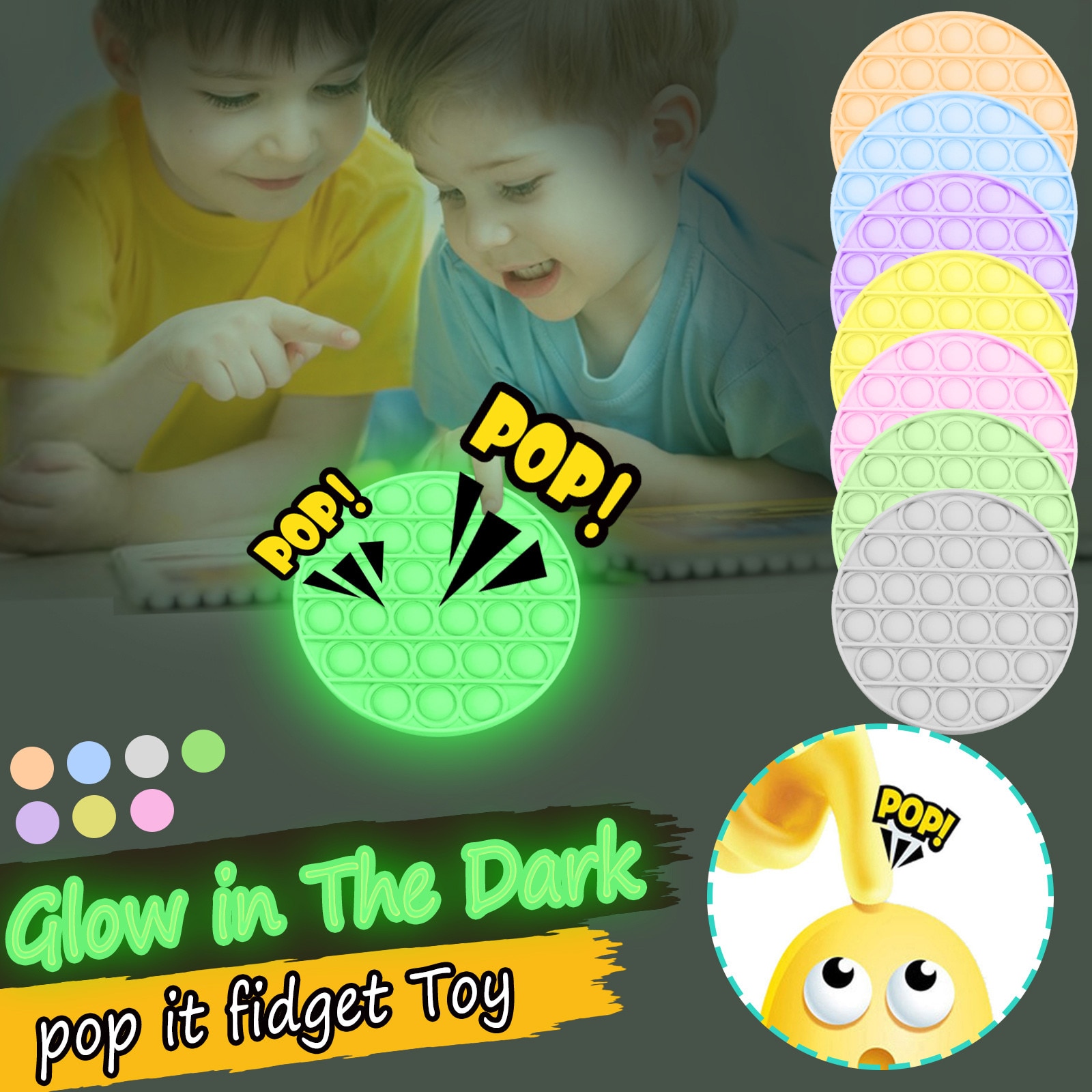 Glow in the Dark Bubble Wrap Fidget Toy Glow in the Dark Bubble Wrap Fidget Toy