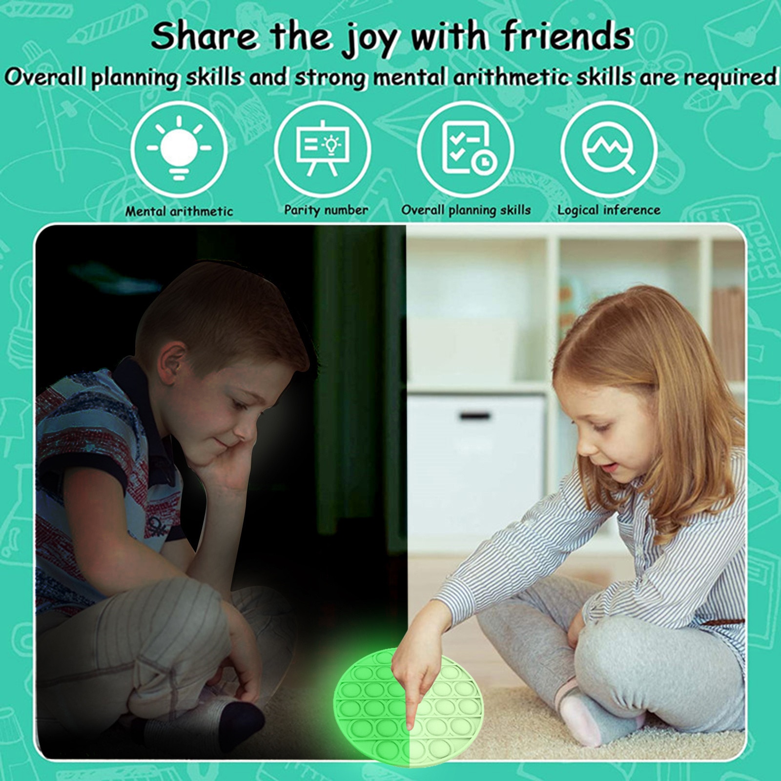 Glow in the Dark Bubble Wrap Fidget Toy Glow in the Dark Bubble Wrap Fidget Toy
