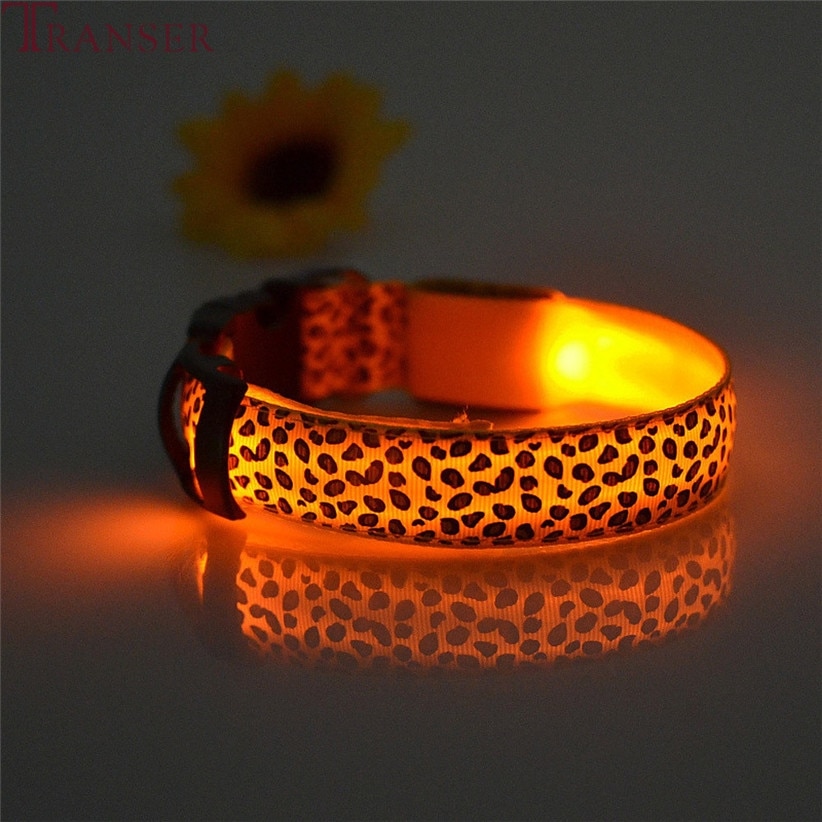 Glow in the Dark Dog Collar Leopard Print Glow in the Dark Dog Collar Leopard Print