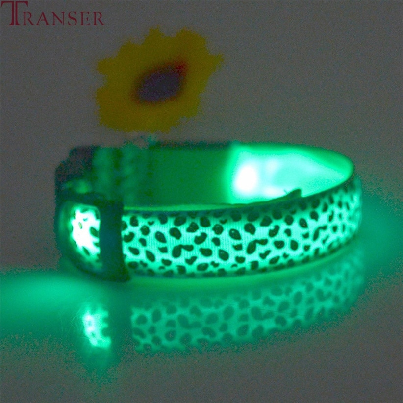 Glow in the Dark Dog Collar Leopard Print Glow in the Dark Dog Collar Leopard Print