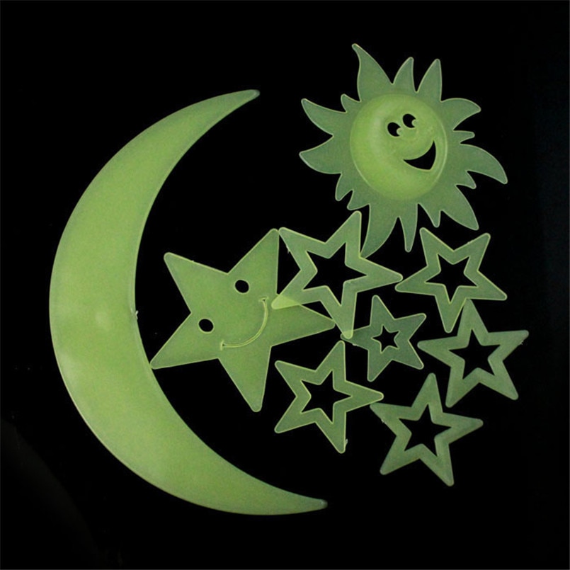 Glow in the Dark Moon and Stars Set (9pcs)