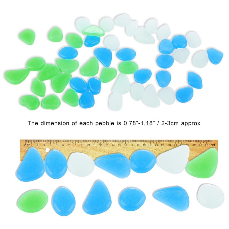 Glow In The Dark Pebbles 100PC Set Glow In The Dark Pebbles 100PC Set