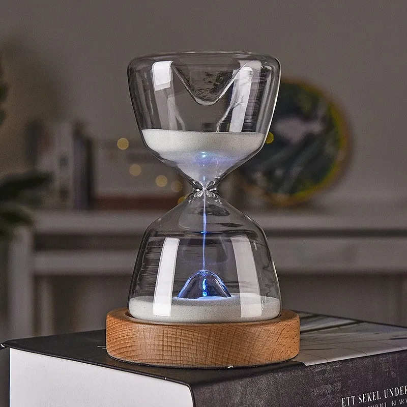 Glowing Glass Hourglass Night Light 15 Minutes Timer Sleep Aid Sand Clock Decorative Lamp Gift Glowing Glass Hourglass Night Light 15 Minutes Timer Sleep Aid Sand Clock Decorative Lamp Gift