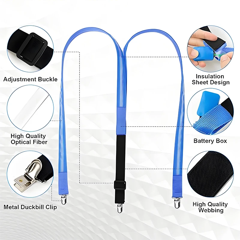 Glowing Men's LED Suspenders and Luminous Bow Tie Adjustable Elastic Flashing Led Clothing for nightclub Party supplies