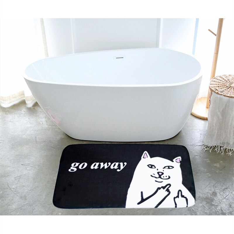 Go Away Doormat Funny Cat Design