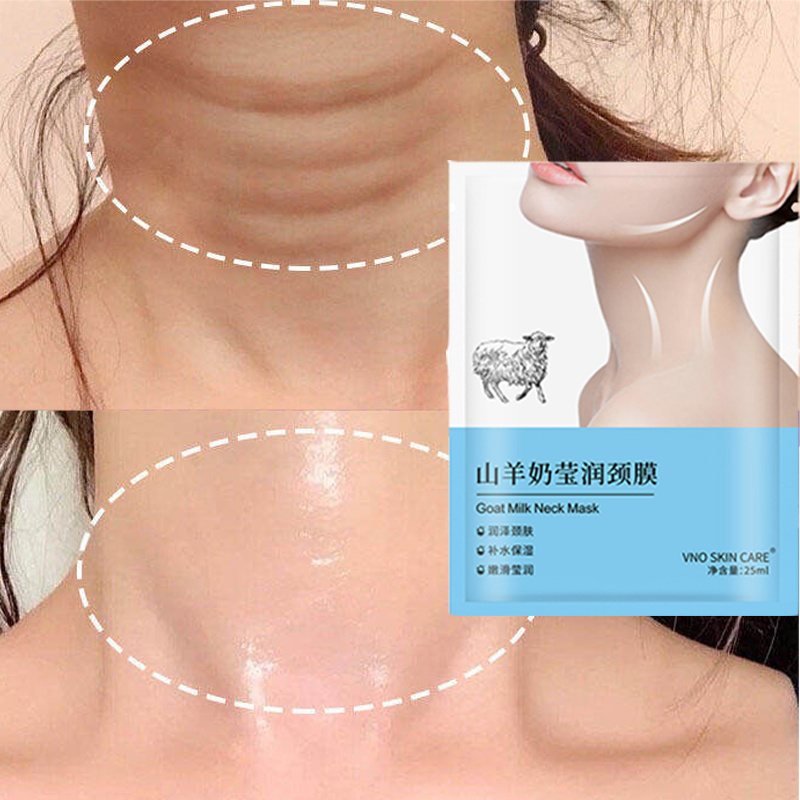 Goat Milk Neck Mask Collagen Firming Anti-Wrinkle Whitening Anti Aging Mask Beauty Moisturizing Lift Firming Neck Skin