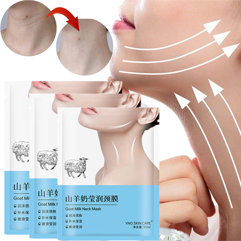 Goat Milk Neck Mask Collagen Firming Anti-Wrinkle Whitening Anti Aging Mask Beauty Moisturizing Lift Firming Neck Skin
