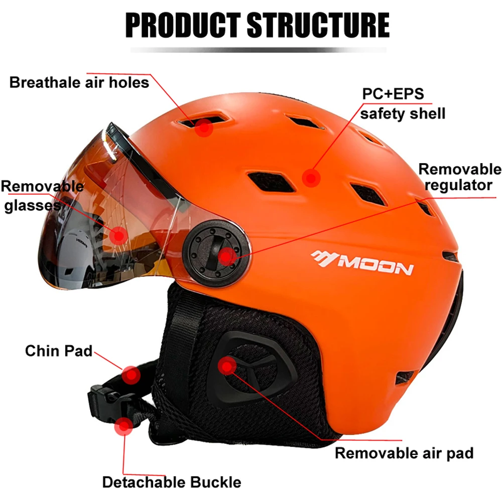 Goggles Skiing Helmet Integrally-Molded PC+EPS High-Quality Ski Helmet Outdoor Adult Sport Ski Snowboard Skateboard Goggles Skiing Helmet Integrally-Molded PC+EPS High-Quality Ski Helmet Outdoor Adult Sport Ski Snowboard Skateboard