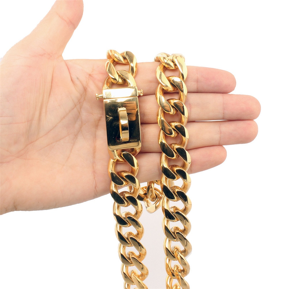 Gold Chain Stainless Steel Dog Collar Gold Chain Stainless Steel Dog Collar