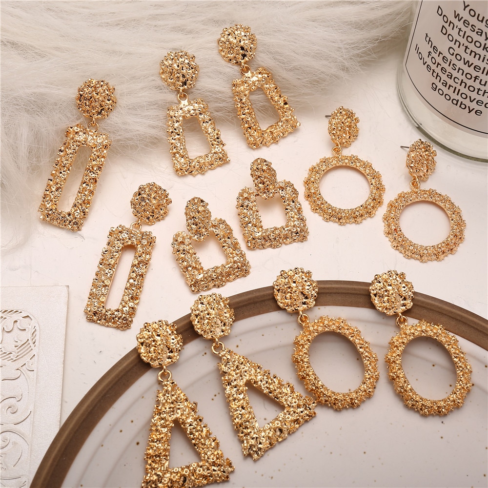 Gold Drop Earrings Fashionable Accessory Gold Drop Earrings Fashionable Accessory