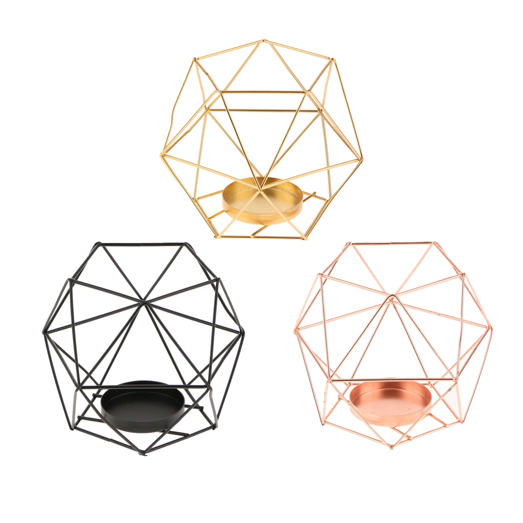 Gold Geometric Candle Holder