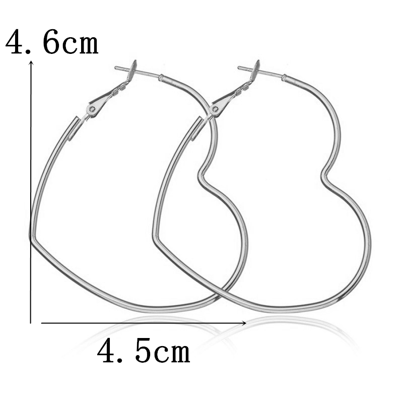 Gold Heart Hoop Earrings (2 pcs)