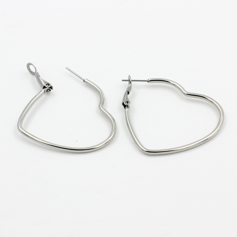 Gold Heart Hoop Earrings (2 pcs)