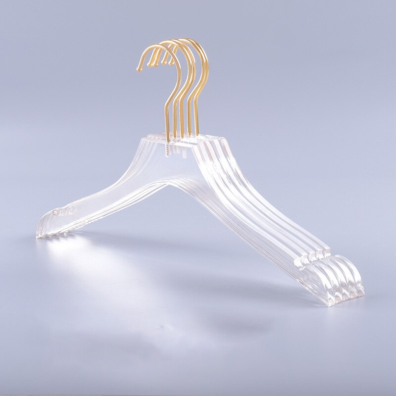 Gold Hooked Clear Plastic Hangers (5pcs)