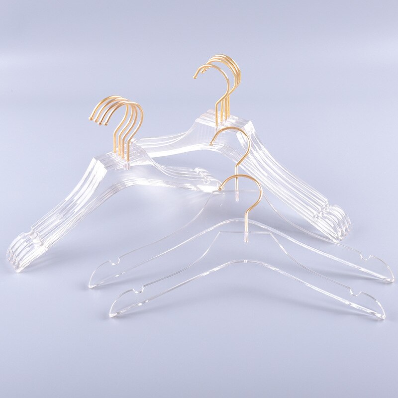 Gold Hooked Clear Plastic Hangers (5pcs)