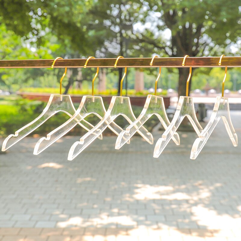 Gold Hooked Clear Plastic Hangers (5pcs)