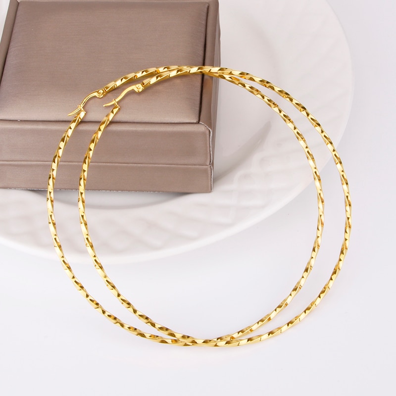 Gold Huge Hoop Earrings