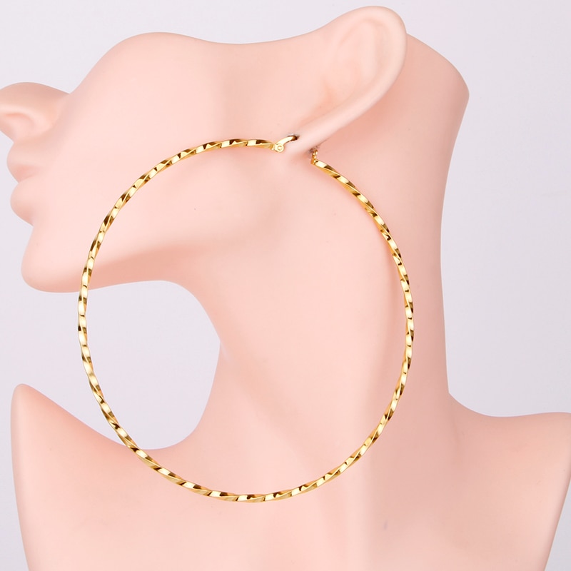 Gold Huge Hoop Earrings