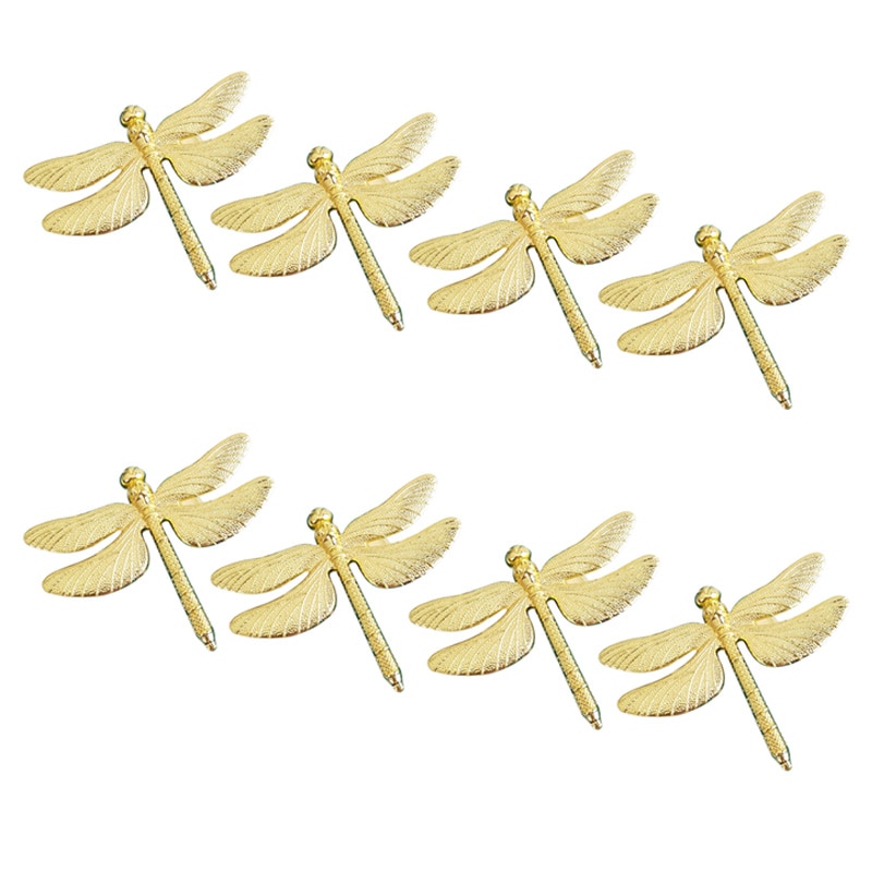Gold Metal Dragonfly Napkin Rings (8pcs)