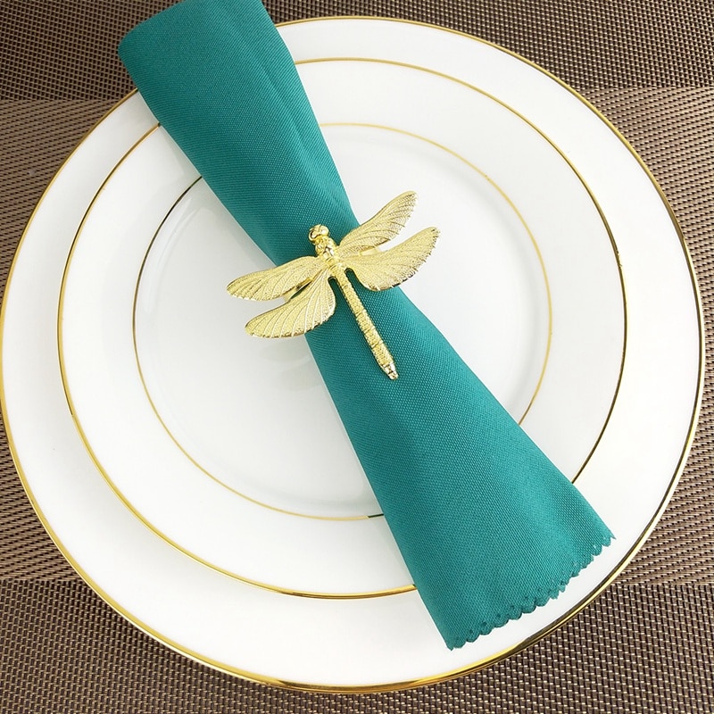 Gold Metal Dragonfly Napkin Rings (8pcs) Gold Metal Dragonfly Napkin Rings (8pcs)