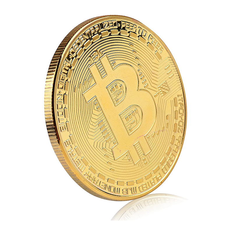 Gold Plated Bitcoin Coin Collectible Art Collection Gift Physical Commemorative Casascius Crypto Coin Metal Antique