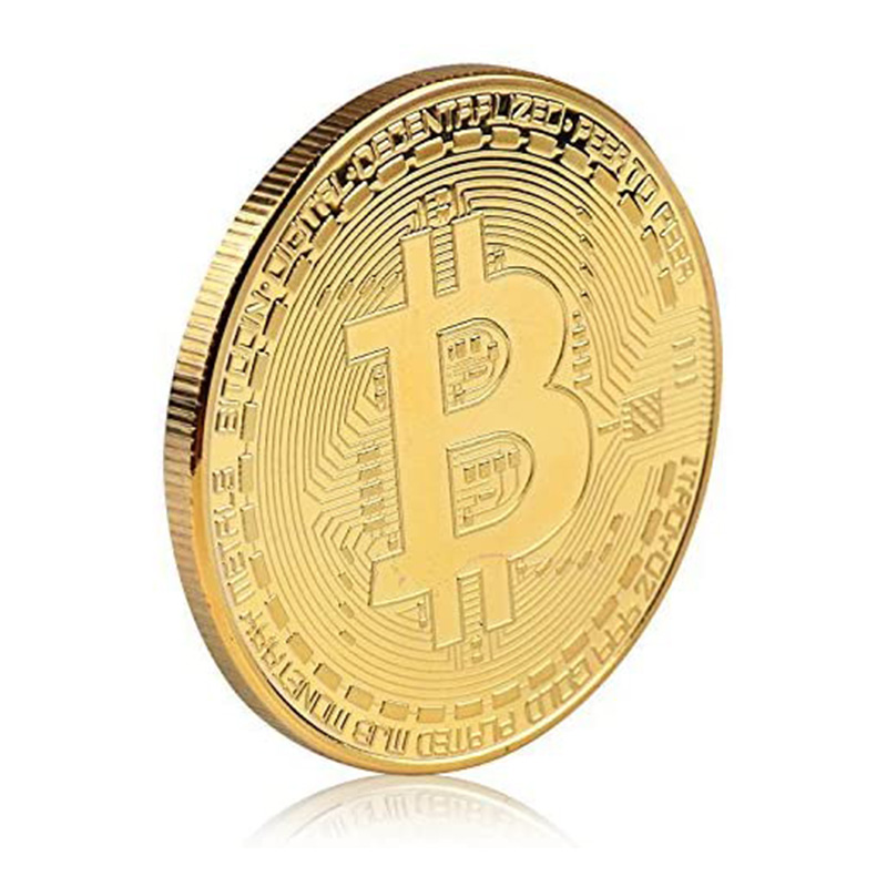 Gold Plated Bitcoin Coin Collectible Art Collection Gift Physical Commemorative Casascius Crypto Coin Metal Antique