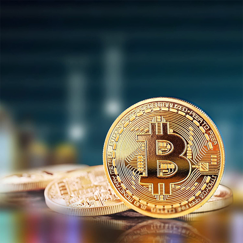 Gold Plated Bitcoin Coin Collectible Art Collection Gift Physical Commemorative Casascius Crypto Coin Metal Antique