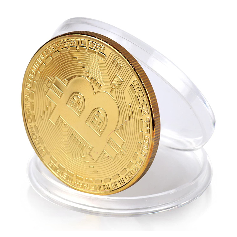 Gold Plated Bitcoin Coin Collectible Art Collection Gift Physical Commemorative Casascius Crypto Coin Metal Antique