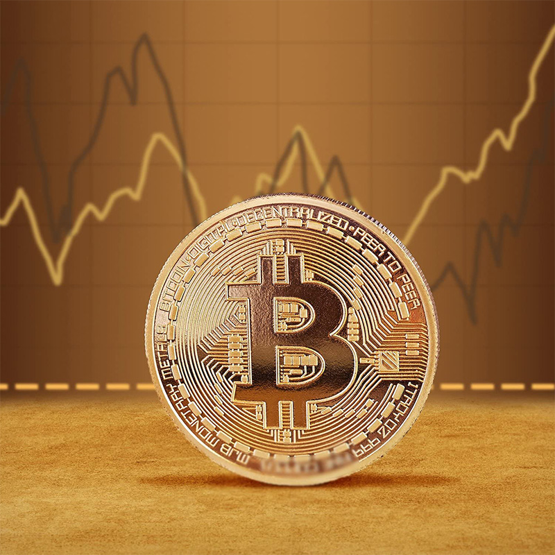 Gold Plated Bitcoin Coin Collectible Art Collection Gift Physical Commemorative Casascius Crypto Coin Metal Antique