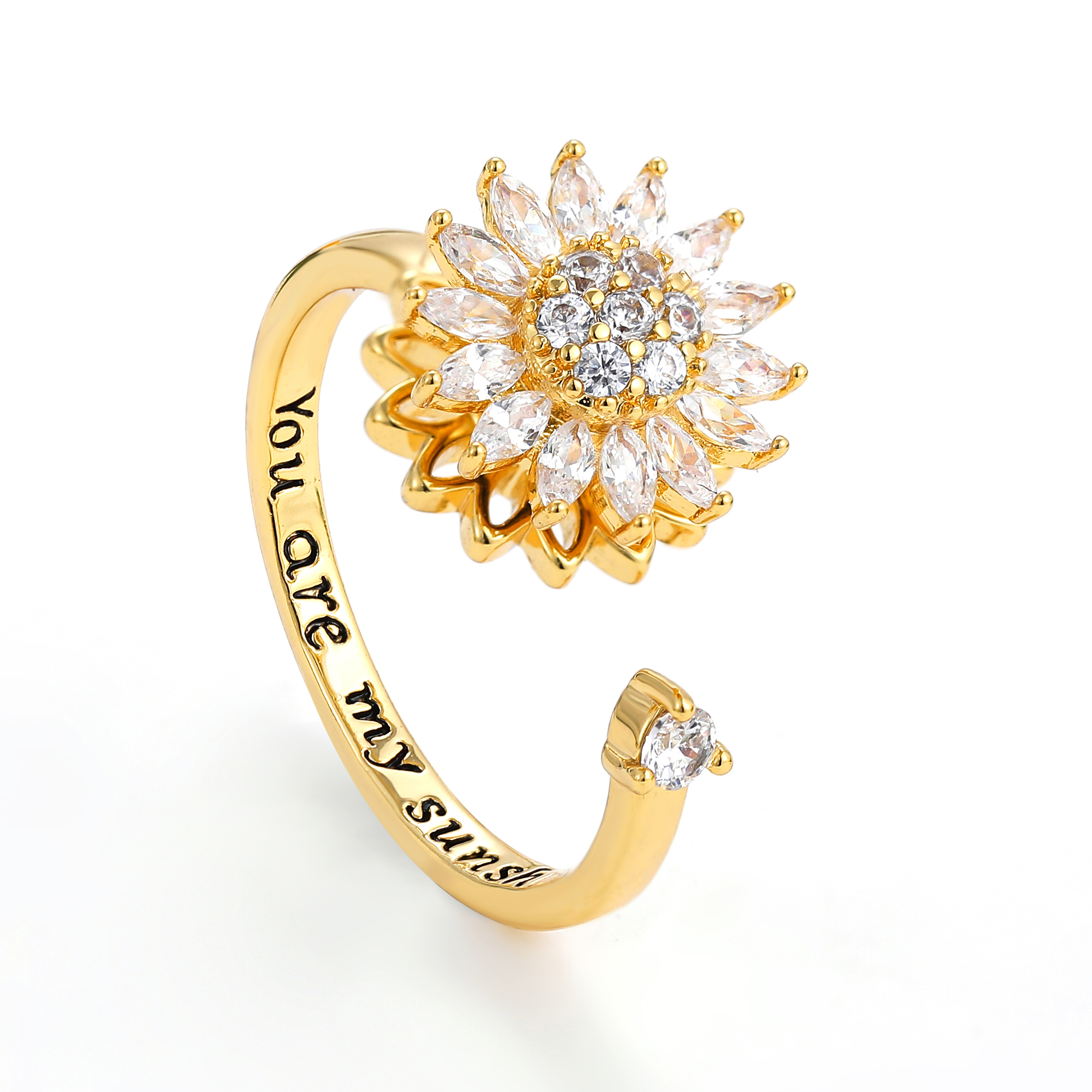Gold Plated Fidget Women Anxiety Ring