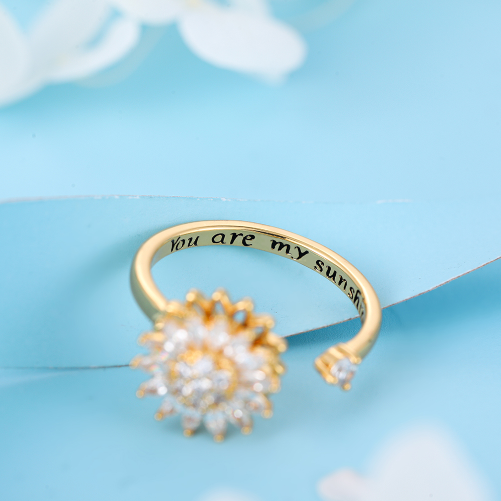 Gold Plated Fidget Women Anxiety Ring