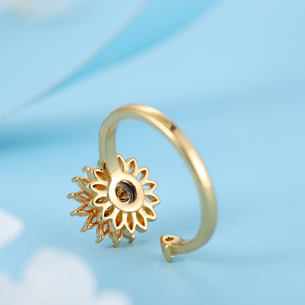Gold Plated Fidget Women Anxiety Ring