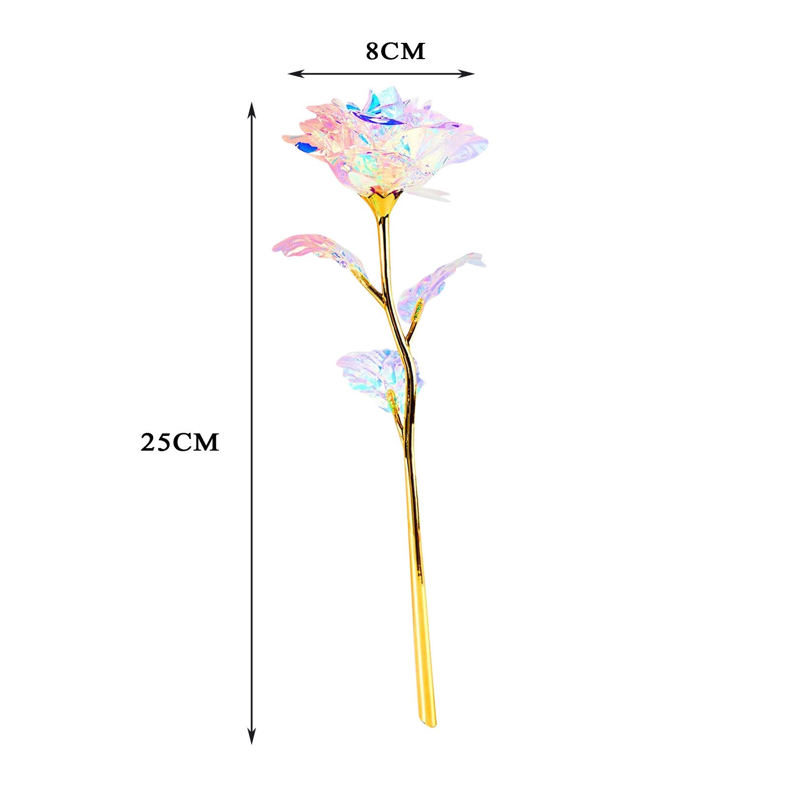 Gold Plated Rose Flower with Translucent Bud (5 pcs)