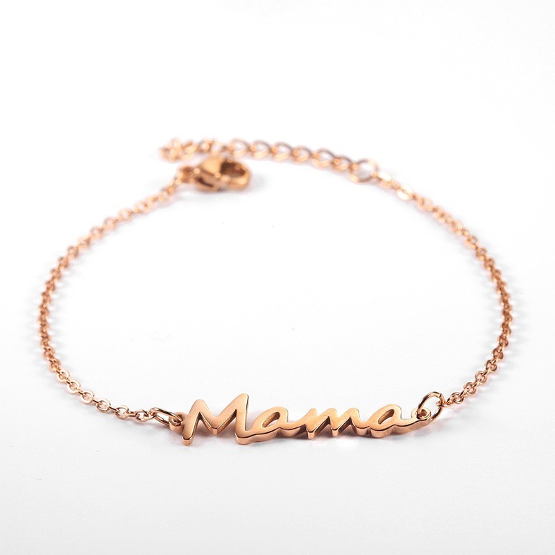 Gold Plated Stainless Steel Mama Bracelet Gold Plated Stainless Steel Mama Bracelet