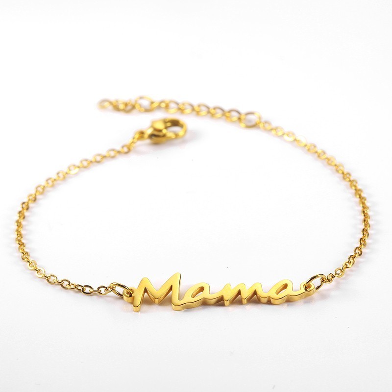 Gold Plated Stainless Steel Mama Bracelet Gold Plated Stainless Steel Mama Bracelet