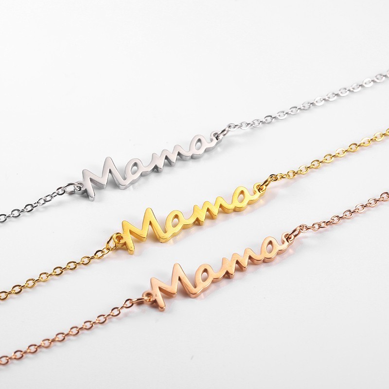Gold Plated Stainless Steel Mama Bracelet Gold Plated Stainless Steel Mama Bracelet