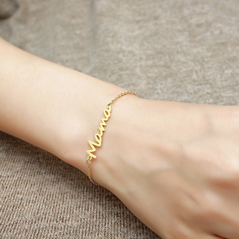 Gold Plated Stainless Steel Mama Bracelet Gold Plated Stainless Steel Mama Bracelet