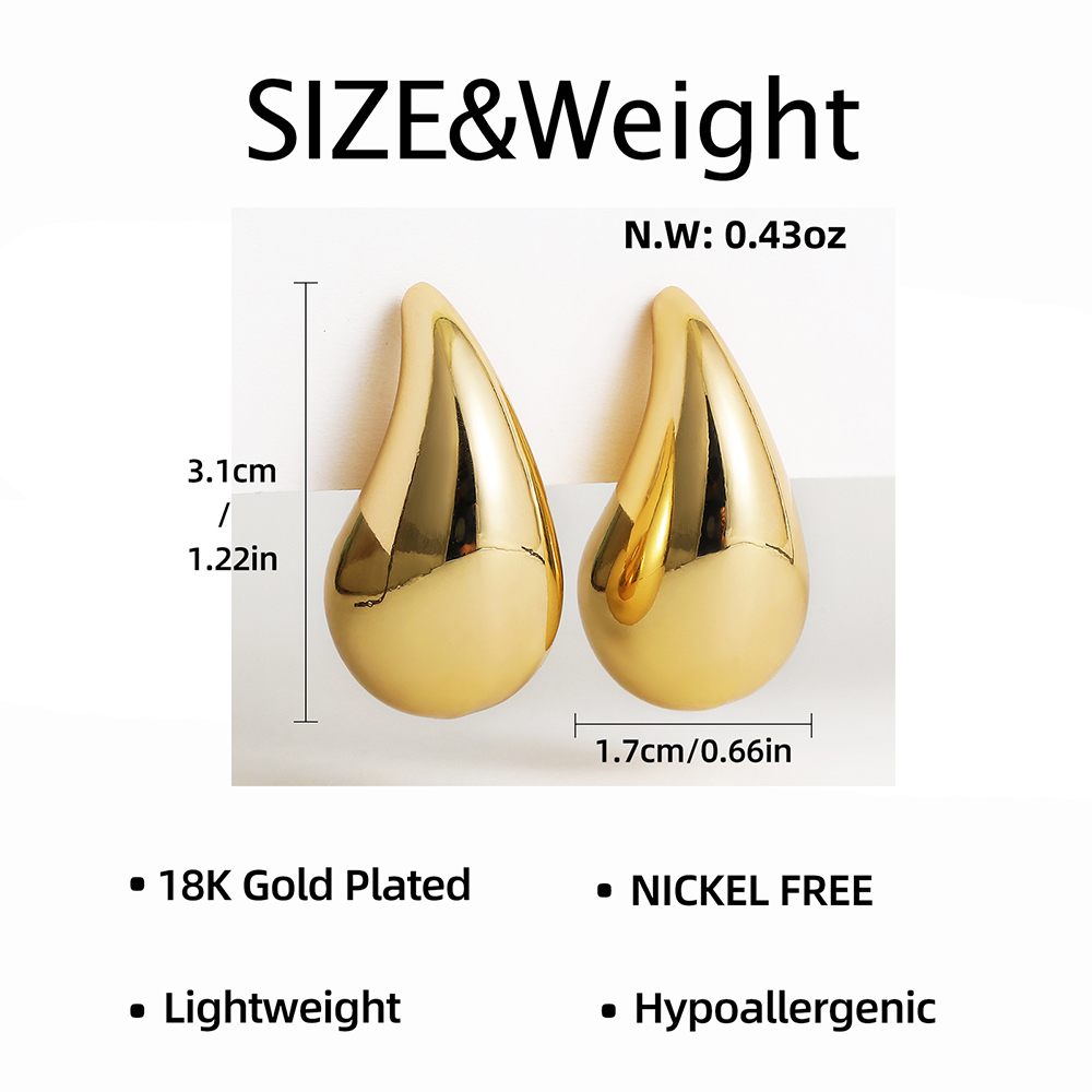 Gold Plated Teardrop Earrings