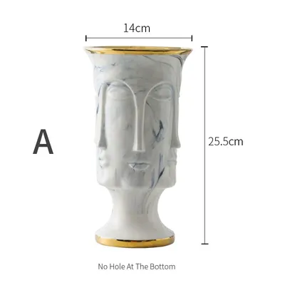 Gold Rimmed Marble Multi Face Vase