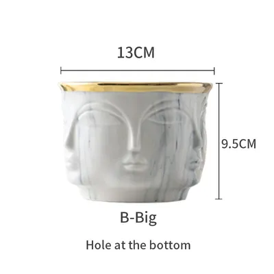 Gold Rimmed Marble Multi Face Vase
