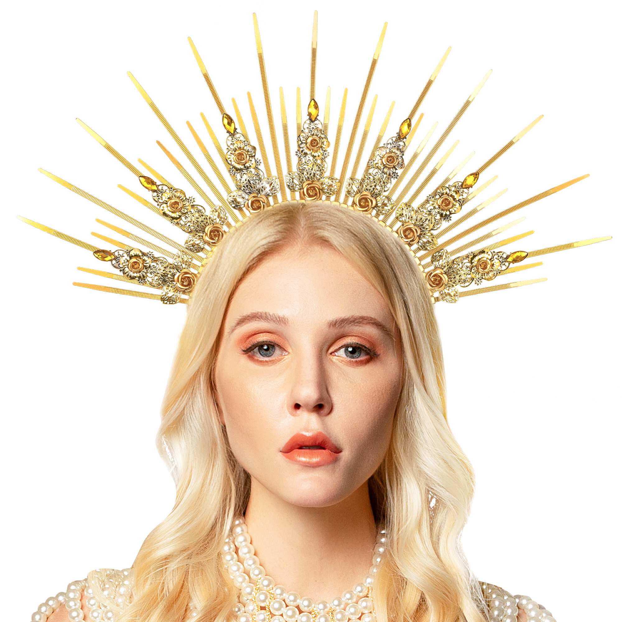 Gold Spikey Sun Crown Headband