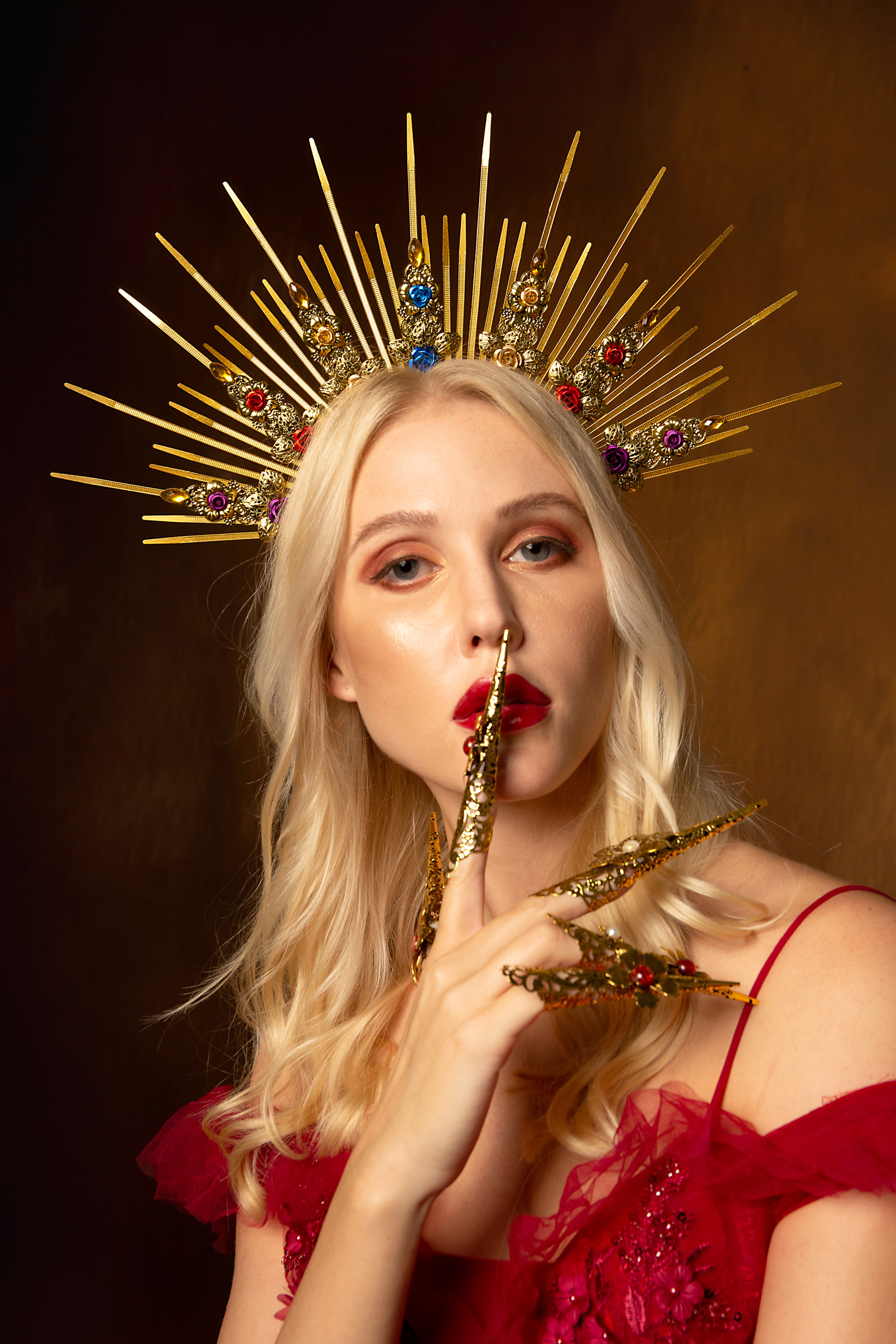 Gold Spikey Sun Crown Headband