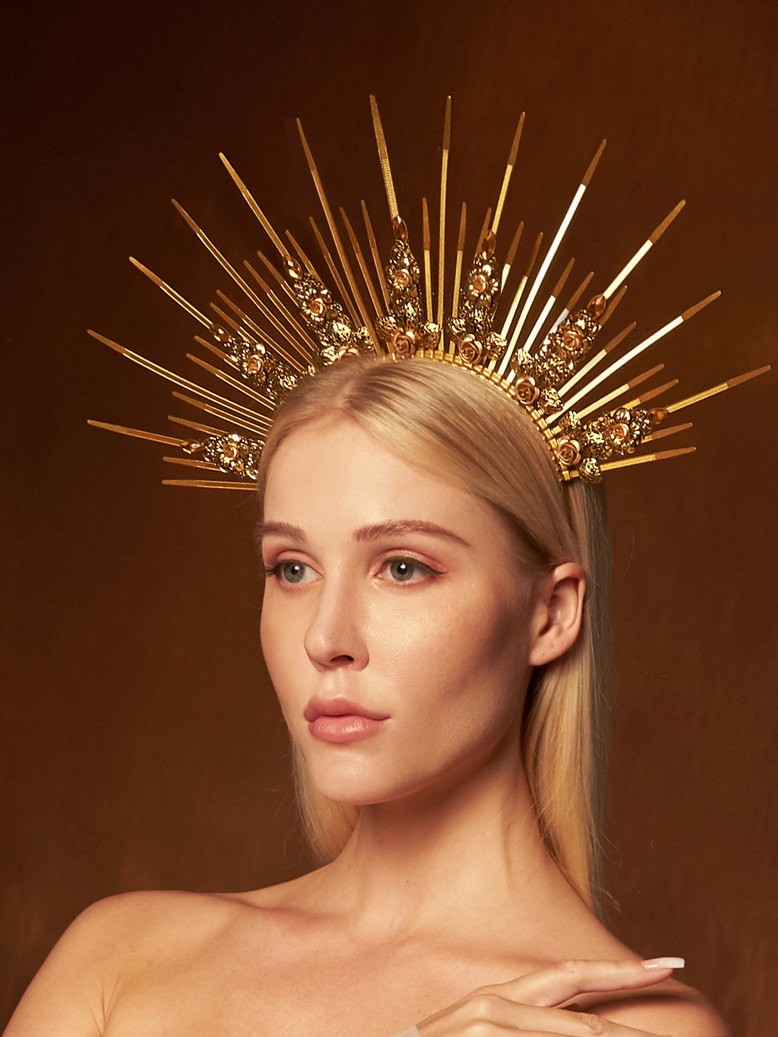 Gold Spikey Sun Crown Headband