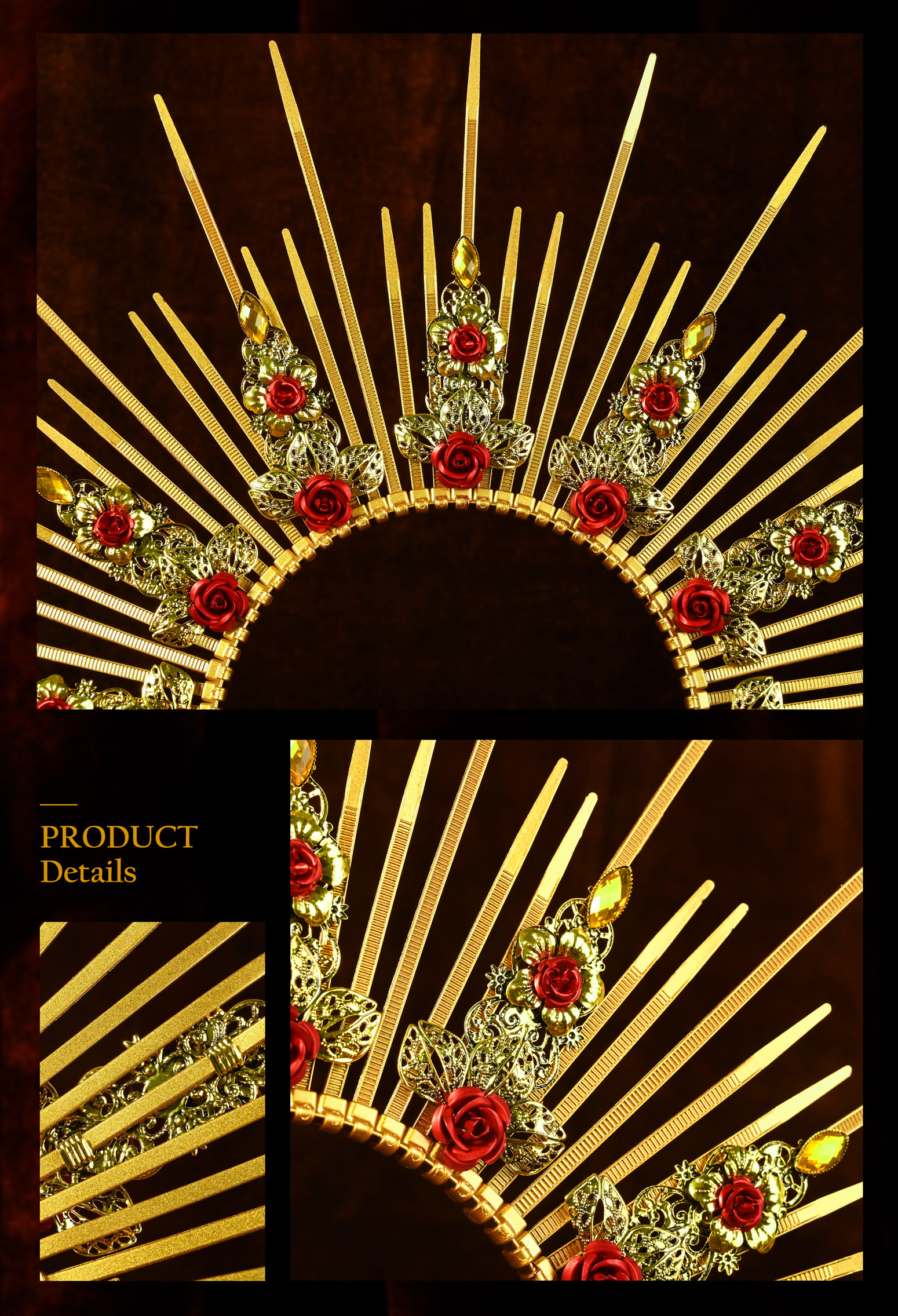 Gold Spikey Sun Crown Headband