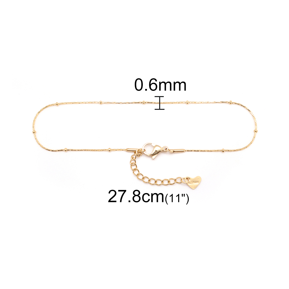 Gold Stainless Steel Anklet Accessory