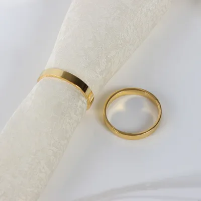 Gold Stainless Steel Napkin Rings (12pcs)