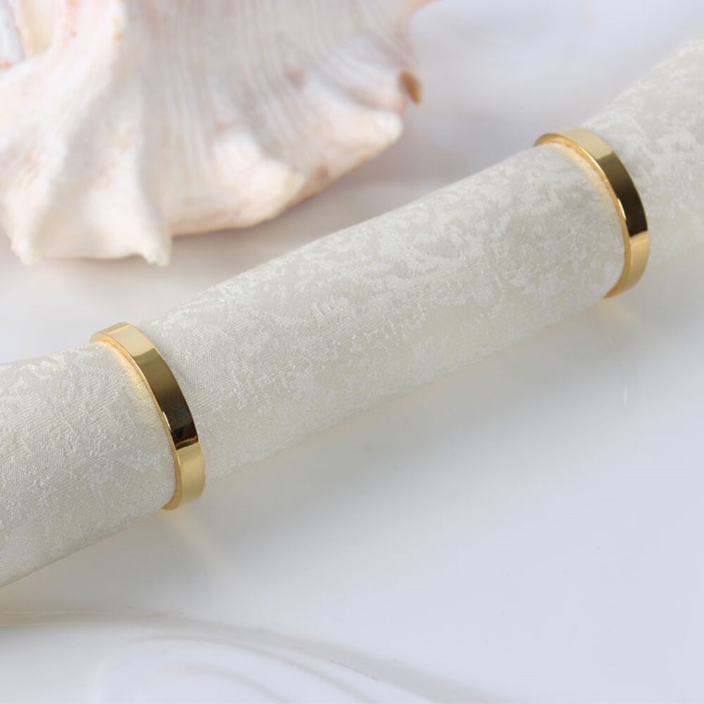 Gold Stainless Steel Napkin Rings (12pcs)