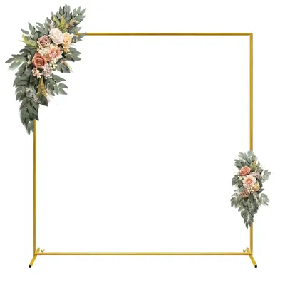 Gold Wedding Arches Square Backdrop Stand Metal Balloon Arch Stand for Ceremony Birthday Party Bridal Shower Decoration Gold Wedding Arches Square Backdrop Stand Metal Balloon Arch Stand for Ceremony Birthday Party Bridal Shower Decoration